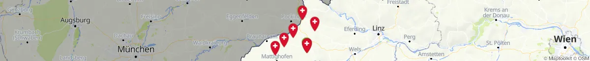 Kartenansicht für Apotheken-Notdienste in der Nähe von Sankt Georgen bei Obernberg am Inn (Ried, Oberösterreich)